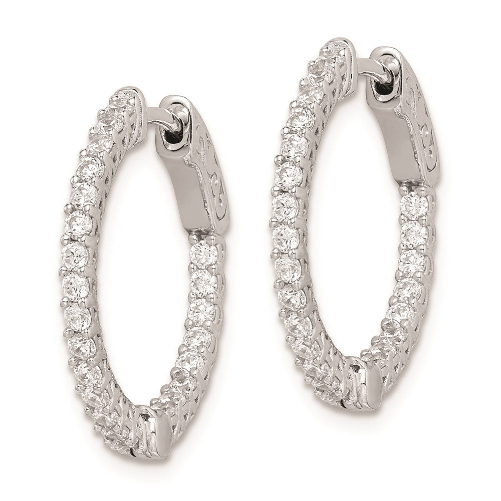 FJC Finejewelers 925 Sterling Silver Rhodium Plated CZ In and Out Hinged Hoop Earrings 21 x 21 mm