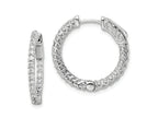 FJC Finejewelers 925 Sterling Silver Rhodium Plated CZ In and Out Hinged Hoop Earrings 21 x 21 mm
