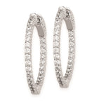 FJC Finejewelers 925 Sterling Silver Rhodium Plated CZ In and Out Hinged Hoop Earrings 24 x 24 mm