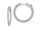 FJC Finejewelers 925 Sterling Silver Rhodium Plated CZ In and Out Hinged Hoop Earrings 24 x 24 mm