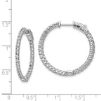 FJC Finejewelers 925 Sterling Silver Rhodium Plated CZ In and Out Hinged Hoop Earrings 29 x 29 mm
