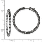 FJC Finejewelers 925 Sterling Silver Black Rhodium Plated CZ In and Out Hinged Hoop Earrings 35 x 37 mm