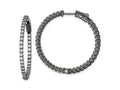 FJC Finejewelers 925 Sterling Silver Black Rhodium Plated CZ In and Out Hinged Hoop Earrings 35 x 37 mm