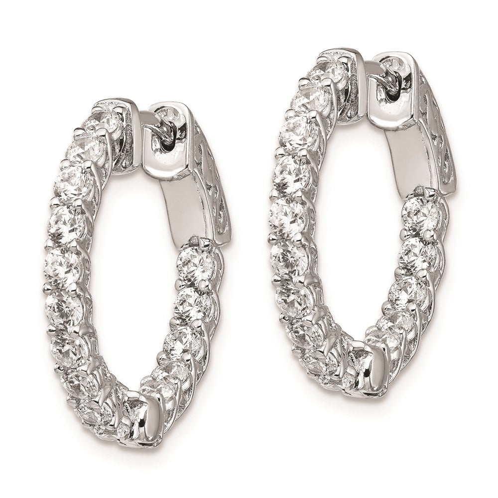 FJC Finejewelers 925 Sterling Silver Rhodium Plated CZ In and Out Hinged Hoop Earrings 21 x 21 mm