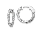 FJC Finejewelers 925 Sterling Silver Rhodium Plated CZ In and Out Hinged Hoop Earrings 21 x 21 mm
