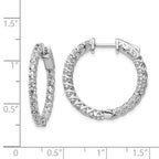 FJC Finejewelers 925 Sterling Silver Rhodium Plated CZ In and Out Hinged Hoop Earrings 24 x 25 mm