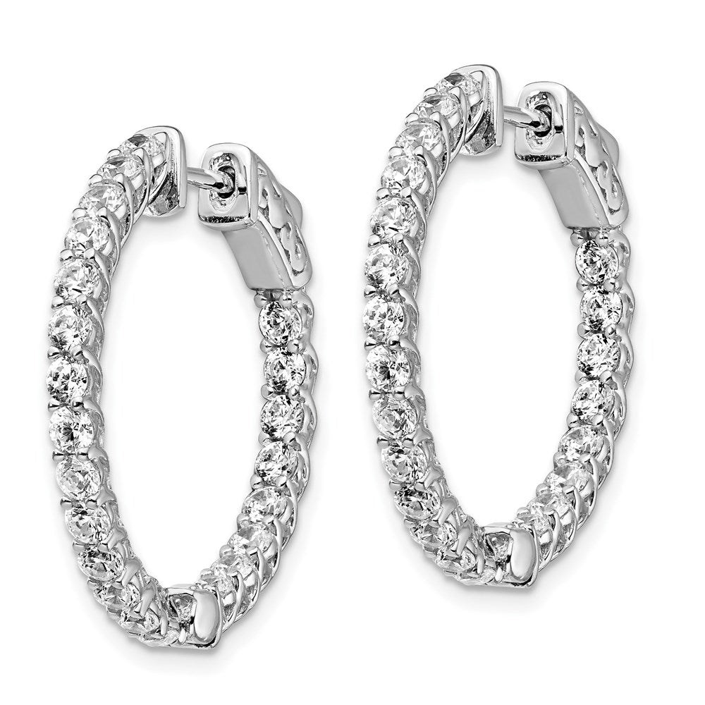 FJC Finejewelers 925 Sterling Silver Rhodium Plated CZ In and Out Hinged Hoop Earrings 24 x 25 mm