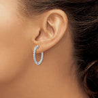 FJC Finejewelers 925 Sterling Silver Rhodium Plated CZ In and Out Hinged Hoop Earrings 24 x 25 mm