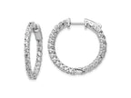 FJC Finejewelers 925 Sterling Silver Rhodium Plated CZ In and Out Hinged Hoop Earrings 24 x 25 mm