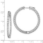 FJC Finejewelers 925 Sterling Silver Rhodium Plated CZ In and Out Hinged Hoop Earrings 36 x 35 mm