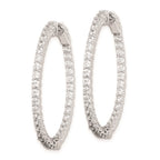 FJC Finejewelers 925 Sterling Silver Rhodium Plated CZ In and Out Hinged Hoop Earrings 36 x 35 mm