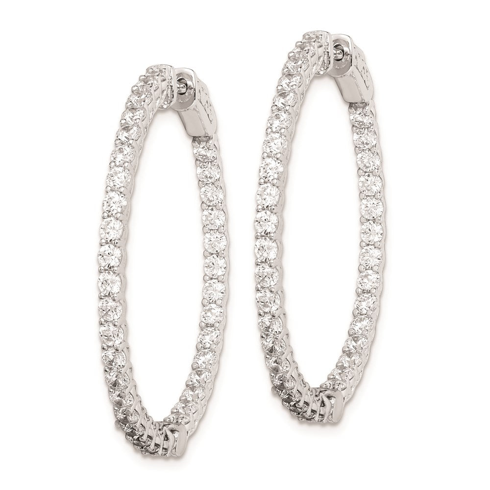 FJC Finejewelers 925 Sterling Silver Rhodium Plated CZ In and Out Hinged Hoop Earrings 36 x 35 mm