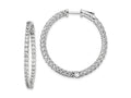 FJC Finejewelers 925 Sterling Silver Rhodium Plated CZ In and Out Hinged Hoop Earrings 36 x 35 mm