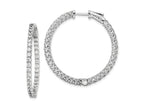 FJC Finejewelers 925 Sterling Silver Rhodium Plated CZ In and Out Hinged Hoop Earrings 36 x 35 mm