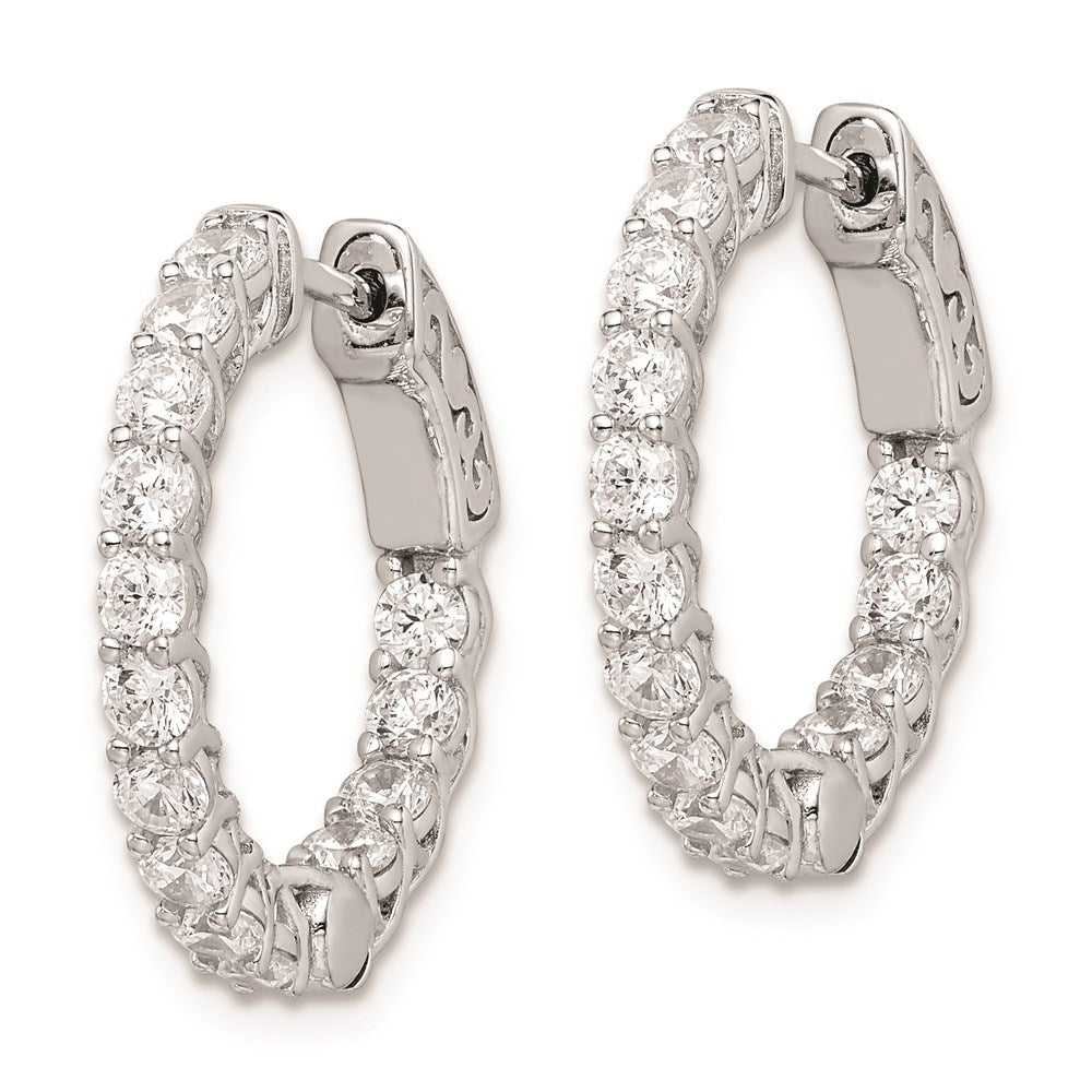 FJC Finejewelers 925 Sterling Silver Rhodium Plated CZ In and Out Hinged Hoop Earrings 20 x 21 mm