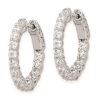 FJC Finejewelers 925 Sterling Silver Rhodium Plated CZ In and Out Hinged Hoop Earrings 20 x 21 mm