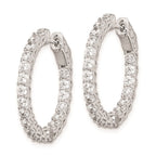FJC Finejewelers 925 Sterling Silver Rhodium Plated CZ In and Out Hinged Hoop Earrings 25 x 25 mm