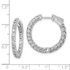 FJC Finejewelers 925 Sterling Silver Rhodium Plated CZ In and Out Hinged Hoop Earrings 25 x 25 mm