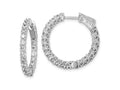 FJC Finejewelers 925 Sterling Silver Rhodium Plated CZ In and Out Hinged Hoop Earrings 25 x 25 mm