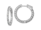 FJC Finejewelers 925 Sterling Silver Rhodium Plated CZ In and Out Hinged Hoop Earrings 25 x 25 mm