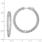 FJC Finejewelers 925 Sterling Silver Rhodium Plated CZ In and Out Hinged Hoop Earrings 36 x 36 mm