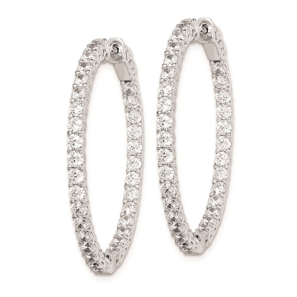 FJC Finejewelers 925 Sterling Silver Rhodium Plated CZ In and Out Hinged Hoop Earrings 36 x 36 mm