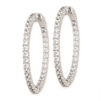 FJC Finejewelers 925 Sterling Silver Rhodium Plated CZ In and Out Hinged Hoop Earrings 36 x 36 mm