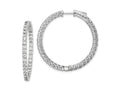 FJC Finejewelers 925 Sterling Silver Rhodium Plated CZ In and Out Hinged Hoop Earrings 36 x 36 mm