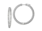FJC Finejewelers 925 Sterling Silver Rhodium Plated CZ In and Out Hinged Hoop Earrings 36 x 36 mm