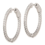FJC Finejewelers 925 Sterling Silver Rhodium Plated CZ Hinged Oval Hoop Earrings 29 x 23 mm