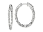 FJC Finejewelers 925 Sterling Silver Rhodium Plated CZ Hinged Oval Hoop Earrings 29 x 23 mm