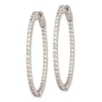 FJC Finejewelers 925 Sterling Silver Rhodium Plated CZ Hinged Oval Hoop Earrings 37 x 30 mm