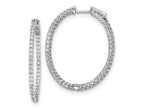 FJC Finejewelers 925 Sterling Silver Rhodium Plated CZ Hinged Oval Hoop Earrings 37 x 30 mm