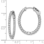 FJC Finejewelers 925 Sterling Silver Rhodium Plated CZ Hinged Oval Hoop Earrings 27 x 22 mm