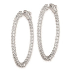 FJC Finejewelers 925 Sterling Silver Rhodium Plated CZ Hinged Oval Hoop Earrings 36 x 30 mm