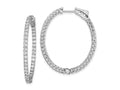 FJC Finejewelers 925 Sterling Silver Rhodium Plated CZ Hinged Oval Hoop Earrings 36 x 30 mm