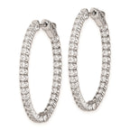 FJC Finejewelers 925 Sterling Silver Rhodium Plated CZ Hinged Oval Hoop Earrings 33 x 28 mm