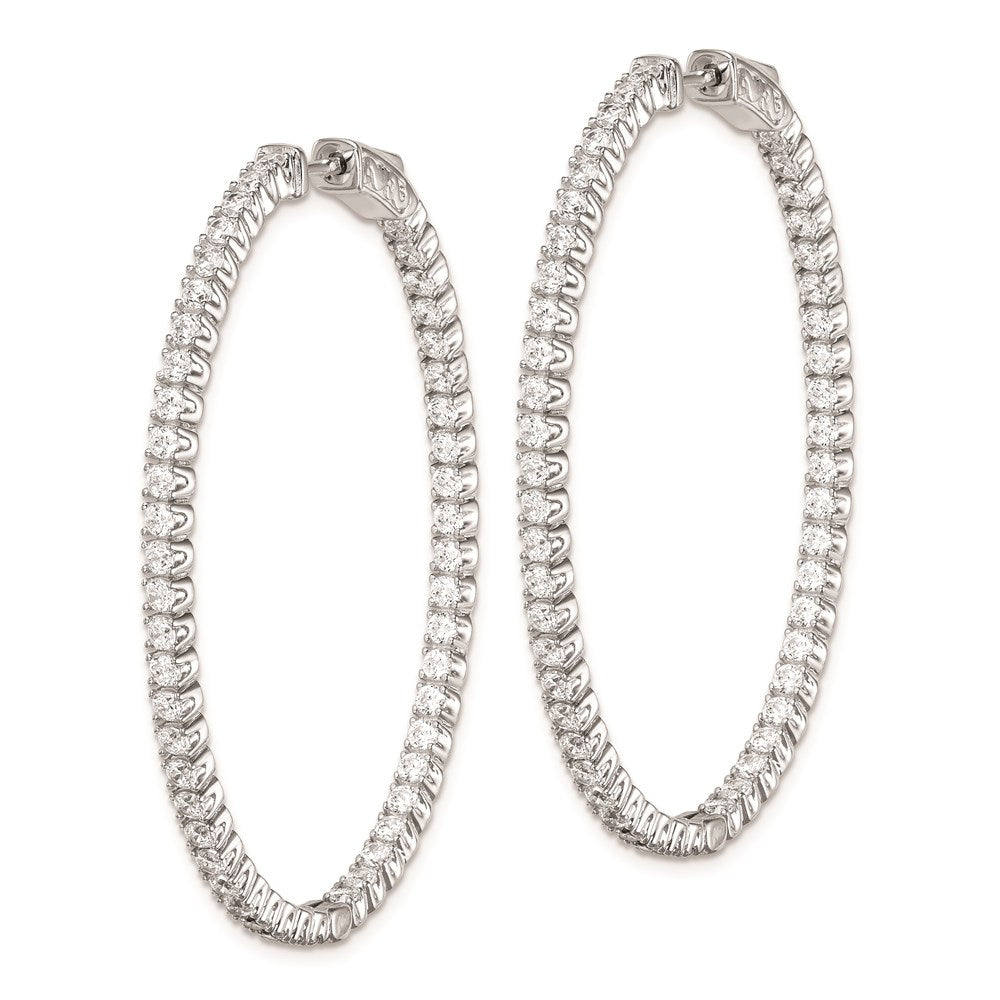 FJC Finejewelers 925 Sterling Silver Rhodium Plated CZ Hinged Oval Hoop Earrings 48 x 38 mm