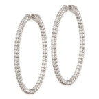 FJC Finejewelers 925 Sterling Silver Rhodium Plated CZ Hinged Oval Hoop Earrings 48 x 38 mm