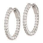 FJC Finejewelers 925 Sterling Silver Rhodium Plated CZ Hinged Oval Hoop Earrings 26 x 22 mm