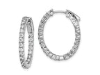 FJC Finejewelers 925 Sterling Silver Rhodium Plated CZ Hinged Oval Hoop Earrings 26 x 22 mm