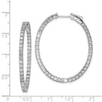 FJC Finejewelers 925 Sterling Silver Rhodium Plated CZ Hinged Oval Hoop Earrings 42 x 34 mm