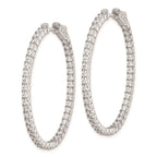 FJC Finejewelers 925 Sterling Silver Rhodium Plated CZ Hinged Oval Hoop Earrings 42 x 34 mm