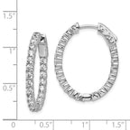 FJC Finejewelers 925 Sterling Silver Rhodium Plated CZ Hinged Oval Hoop Earrings 27 x 22 mm