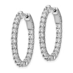 FJC Finejewelers 925 Sterling Silver Rhodium Plated CZ Hinged Oval Hoop Earrings 27 x 22 mm