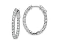 FJC Finejewelers 925 Sterling Silver Rhodium Plated CZ Hinged Oval Hoop Earrings 27 x 22 mm