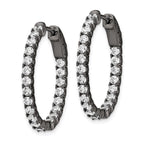 FJC Finejewelers 925 Sterling Silver Black Rhodium Plated In and Out CZ Oval Hoop Earrings 27 x 22 mm