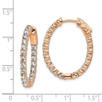 FJC Finejewelers 925 Sterling Silver Rose-tone CZ In and Out Oval Hoop Earrings 27 x 22 mm