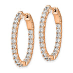 FJC Finejewelers 925 Sterling Silver Rose-tone CZ In and Out Oval Hoop Earrings 27 x 22 mm