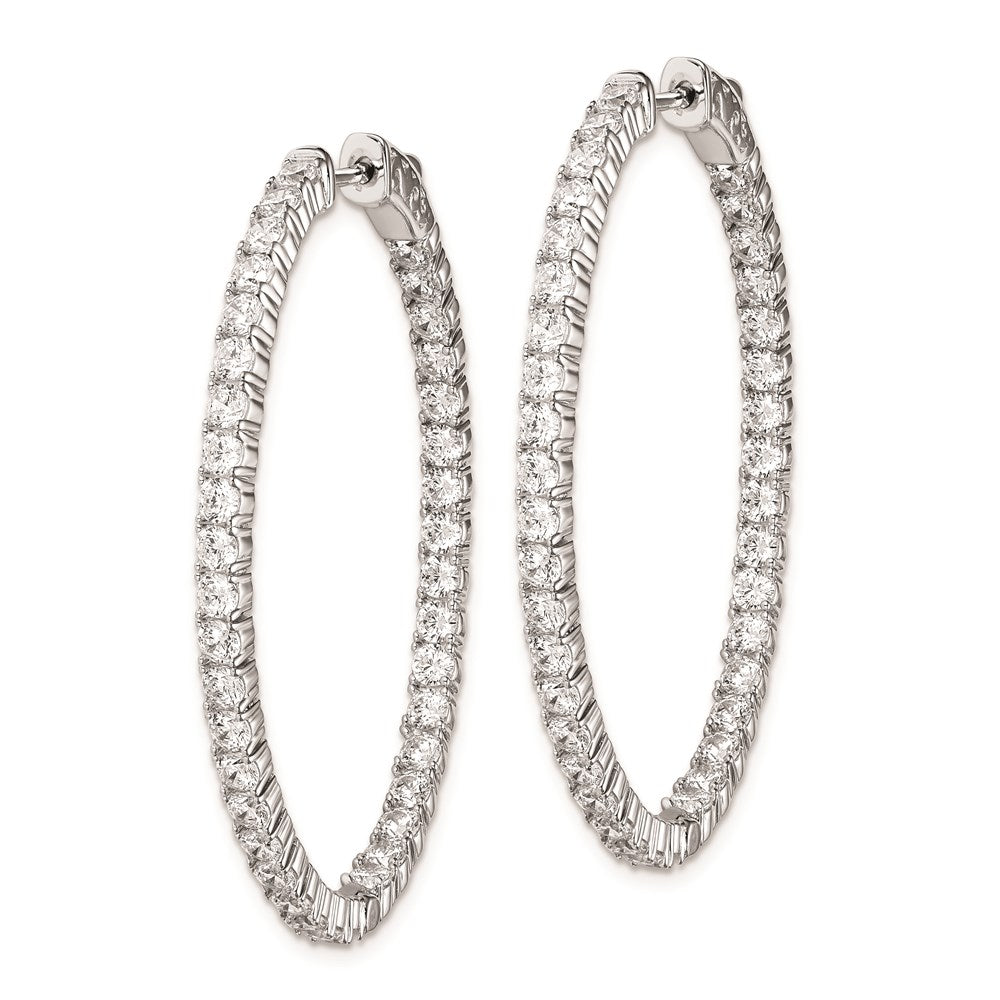 FJC Finejewelers 925 Sterling Silver Rhodium Plated CZ Hinged Oval Hoop Earrings 43 x 33 mm